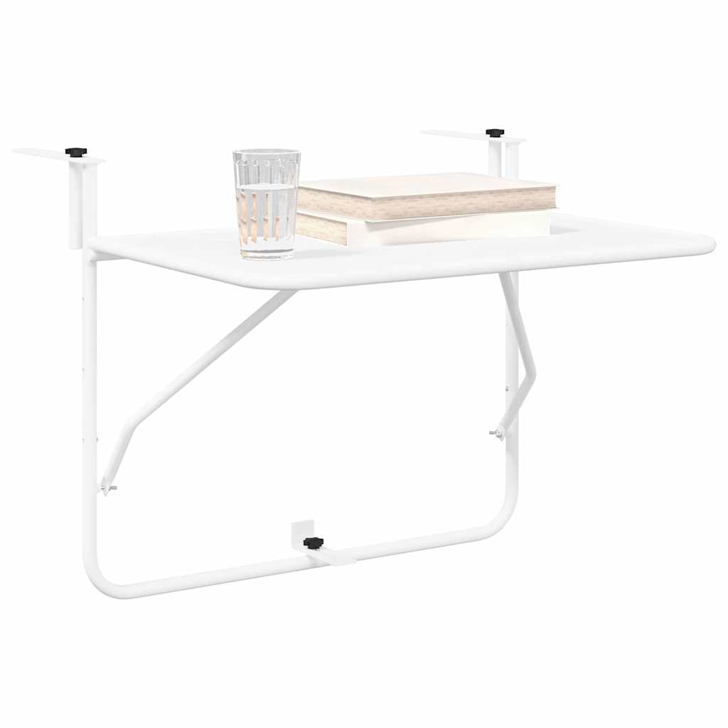 Hanging Balcony Table White 60 x 39 x 65 cm Steel
